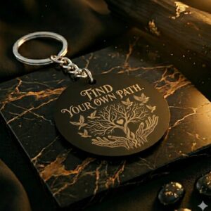Custom Engraved Premium Black Acrylic Keychain