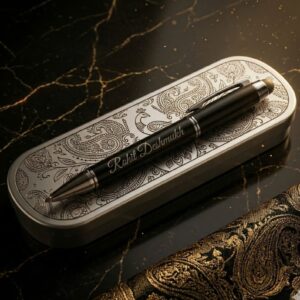 Custom Engraved Premium Matte Black Signature Pen with Case
