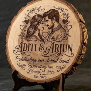 Personalized Natural Wood Slice Photo Plaque