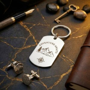 Custom Engraved Premium Metal Dog Tag Keychain