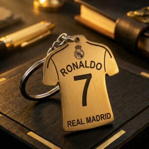 Custom Engraved Stainless Steel Jersey Keychain