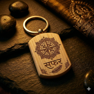 Custom Engraved Natural Wood Keychain