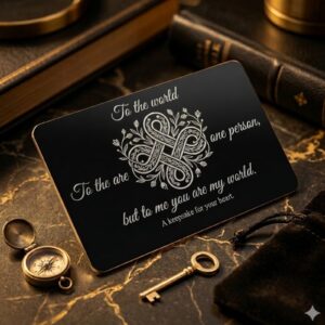 Custom Engraved 1mm Black Acrylic Wallet Card / Love Note