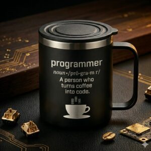 Custom Engraved Matte Black Insulated Coffee Mug