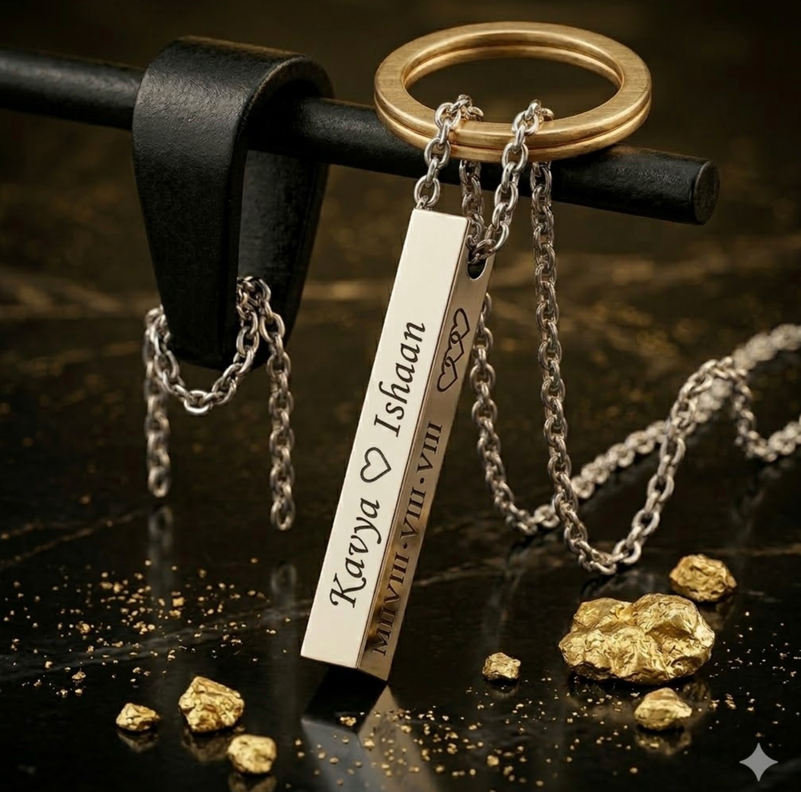 Premium 3D Stainless Steel Bar Necklace